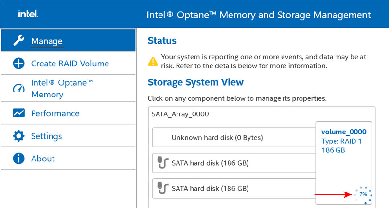 Tecnología de Almacenamiento Rápido de Intel