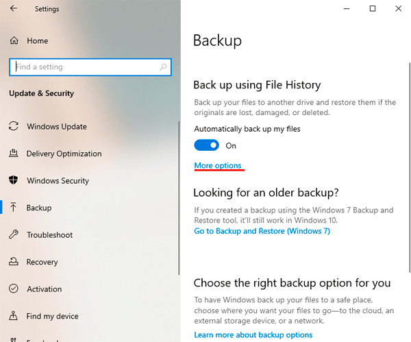 Consulte el historial de archivos de Windows para recuperar archivos eliminados
