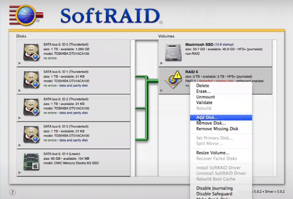 Creating Software RAID in Mac OS
