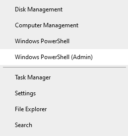 Abriendo Windows PowerShell (Admin)