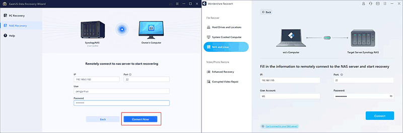 Recuperación de datos de NAS