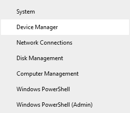 Ejecutando el administrador de dispositivos de Windows