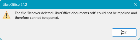 Recuperación de Documentos Corruptos de LibreOffice