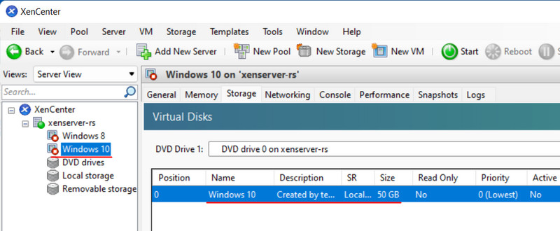 Recuperando una máquina virtual de XenServer