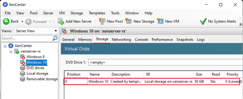 ¿Dónde almacena XenServer los archivos de las máquinas virtuales?