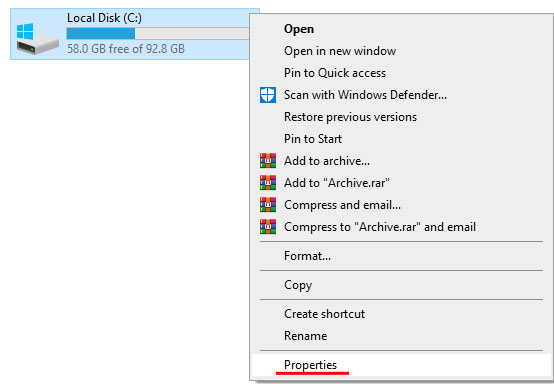 Limpieza de disco de Windows - eliminación segura de archivos