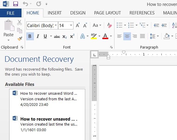 Cómo recuperar documentos de Microsoft Word no guardados