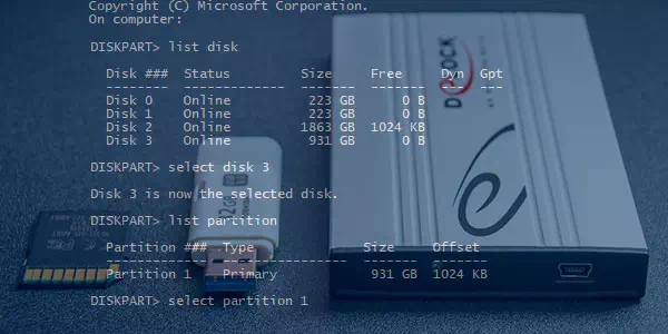 Usando Diskpart: administre y recupere un disco duro, una tarjeta de memoria o una unidad flash USB Usando Diskpart: administre y recupere un disco duro, una tarjeta de memoria o una unidad flash USB