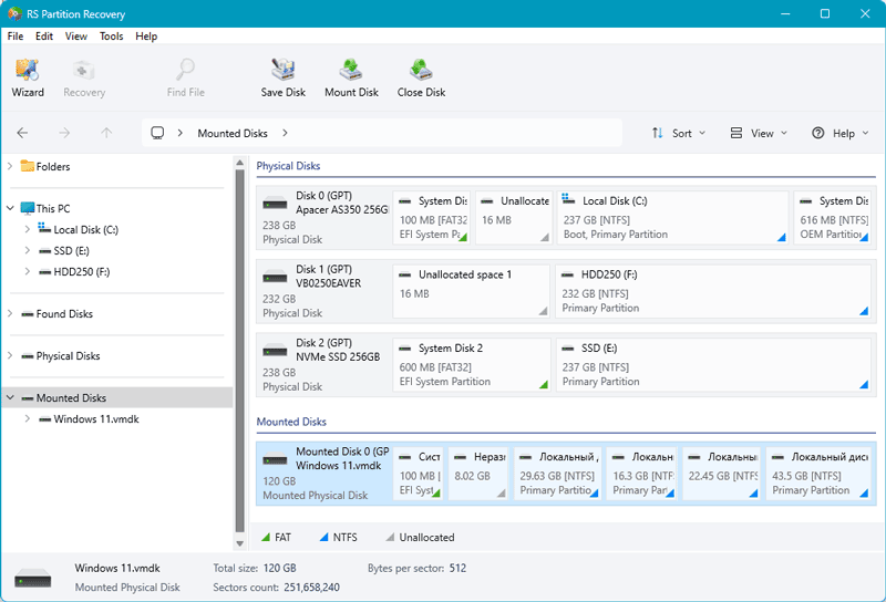 Recuperación de datos de discos VMDK - RS Partition Recovery