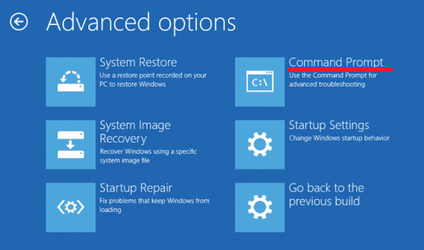 Abrir símbolo del sistema desde Windows RE Abrir símbolo del sistema desde Windows RE