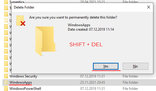 Eliminar la carpeta WindowsApps Eliminar la carpeta WindowsApps