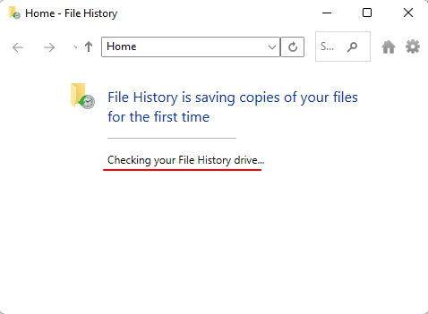 Escaneo de la unidad de File History