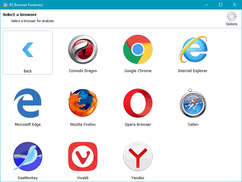 RS Browser Forensics: navegadores encontrados