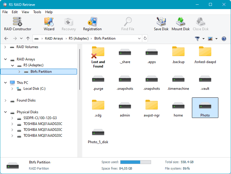 RS RAID Retrieve - Vista previa de archivos recuperables RS RAID Retrieve - Vista previa de archivos recuperables