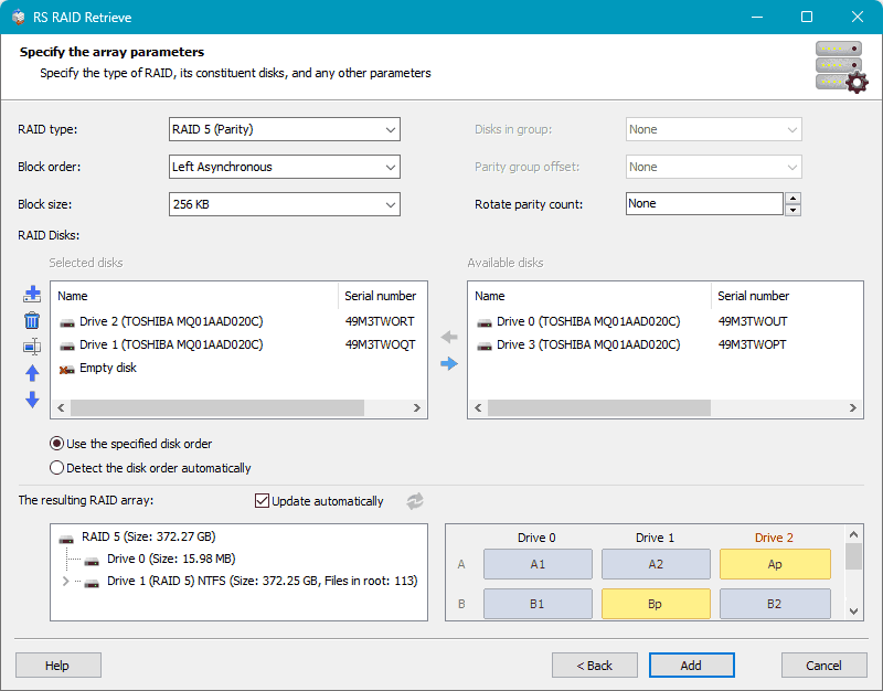 RS RAID Retrieve: reconstrucción manual de RAID RS RAID Retrieve: reconstrucción manual de RAID
